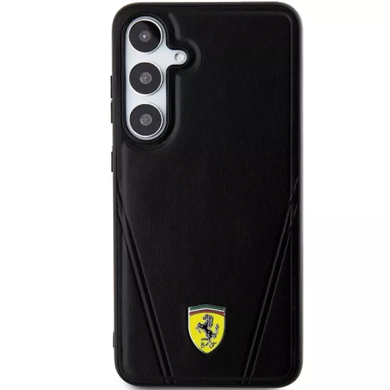 Ferrari FEHMS24SP3BAK S24 S921 čierne pevné puzdro Hot Stamp V Lines MagSafe