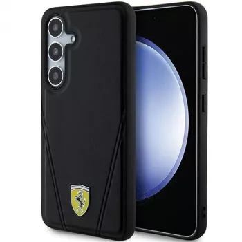 Ferrari FEHMS24MP3BAK pevné puzdro Hot Stamp V Lines MagSafe pre Samsung Galaxy S24+ (čierne)