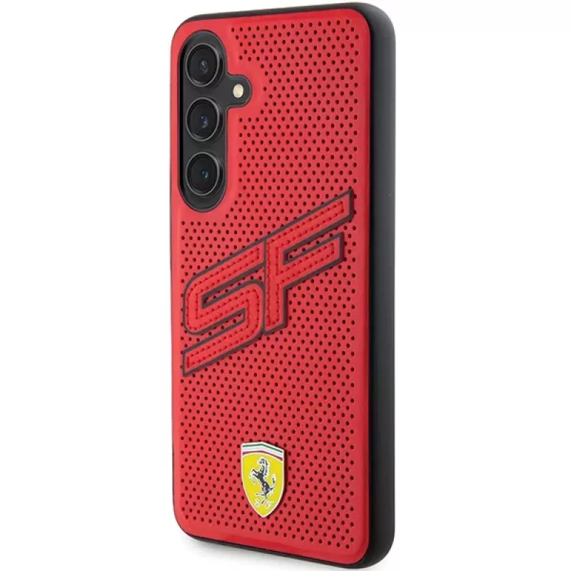 Ferrari FEHCS24SPINR S24 S921 červené pevné puzdro Big SF Perforated pre Samsung Galaxy S24