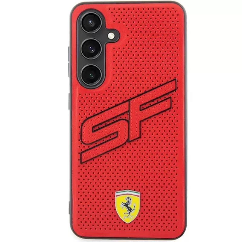 Ferrari FEHCS24SPINR S24 S921 červené pevné puzdro Big SF Perforated pre Samsung Galaxy S24
