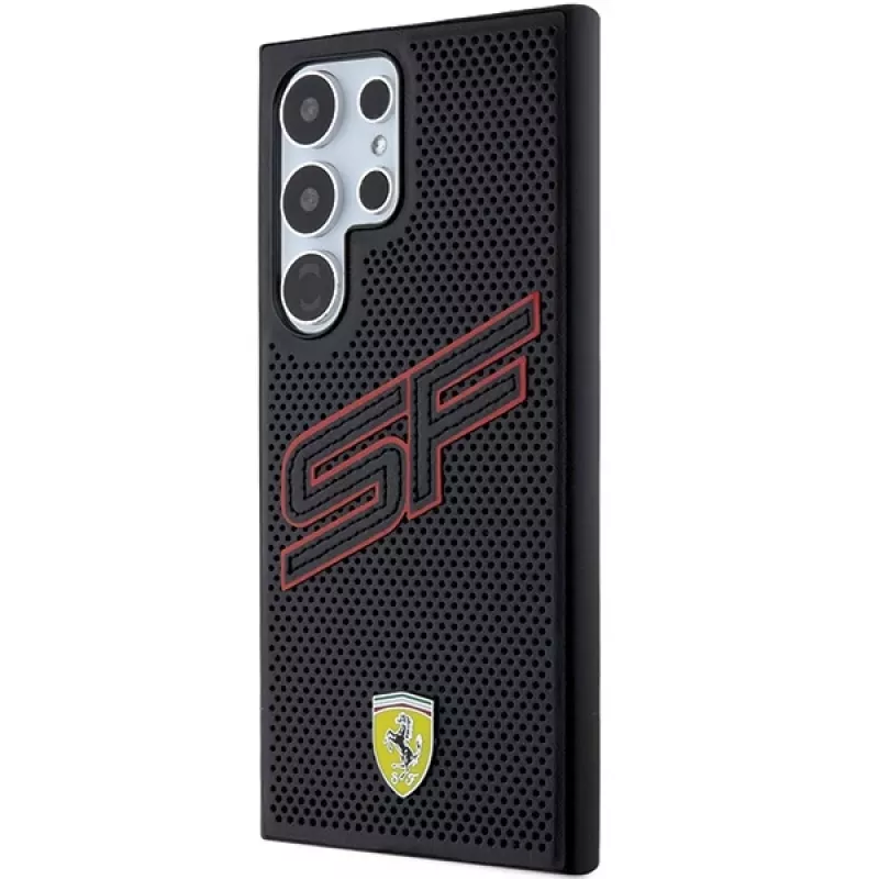 Ferrari FEHCS24LPINK S24 Ultra S928 čierne pevné puzdro Big SF Perforated