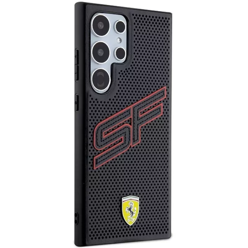Ferrari FEHCS24LPINK S24 Ultra S928 čierne pevné puzdro Big SF Perforated
