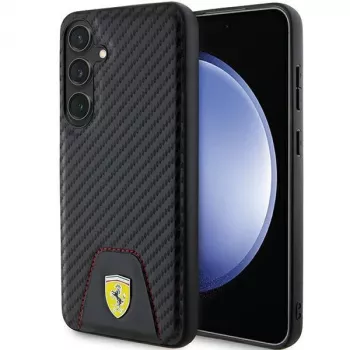 Ferrari FEHCS24MN3PUK pevné puzdro pre Samsung Galaxy S24+ (SM-S926) - Carbon Stitched Bottom - čierne