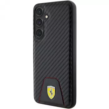 Ferrari FEHCS24MN3PUK pevné puzdro pre Samsung Galaxy S24+ (SM-S926) - Carbon Stitched Bottom - čierne