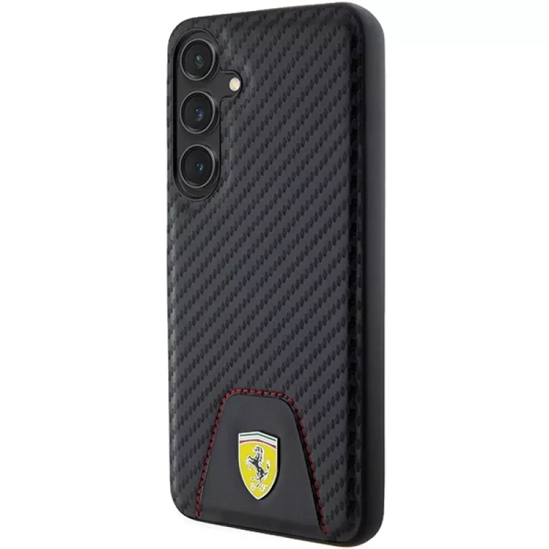 Ferrari FEHCS24MN3PUK pevné puzdro pre Samsung Galaxy S24+ (SM-S926) - Carbon Stitched Bottom - čierne