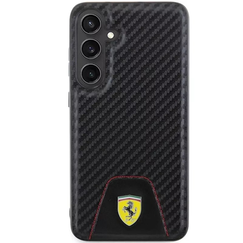 Ferrari FEHCS24MN3PUK pevné puzdro pre Samsung Galaxy S24+ (SM-S926) - Carbon Stitched Bottom - čierne