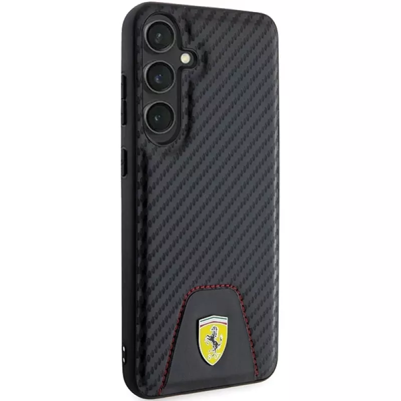 Ferrari FEHCS24MN3PUK pevné puzdro pre Samsung Galaxy S24+ (SM-S926) - Carbon Stitched Bottom - čierne