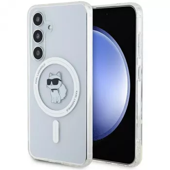 Karl Lagerfeld KLHMS24SHFCCNOT pevné puzdro pre Samsung Galaxy S24, priehľadné, MagSafe, Choupette dizajn