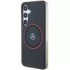 Mercedes-Benz S24 pevné puzdro Double Layer s Red MagSafe pre Samsung Galaxy S24 - čierne