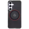 Mercedes-Benz S24 pevné puzdro Double Layer s Red MagSafe pre Samsung Galaxy S24 - čierne