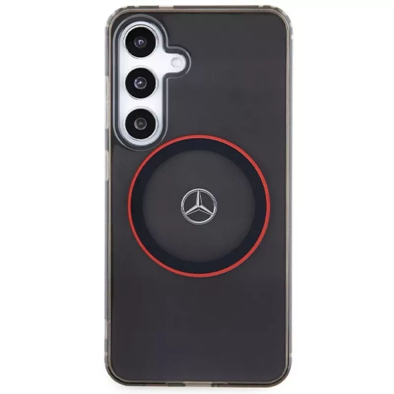 Mercedes-Benz S24 pevné puzdro Double Layer s Red MagSafe pre Samsung Galaxy S24 - čierne