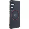 Mercedes-Benz S24 pevné puzdro Double Layer s Red MagSafe pre Samsung Galaxy S24 - čierne