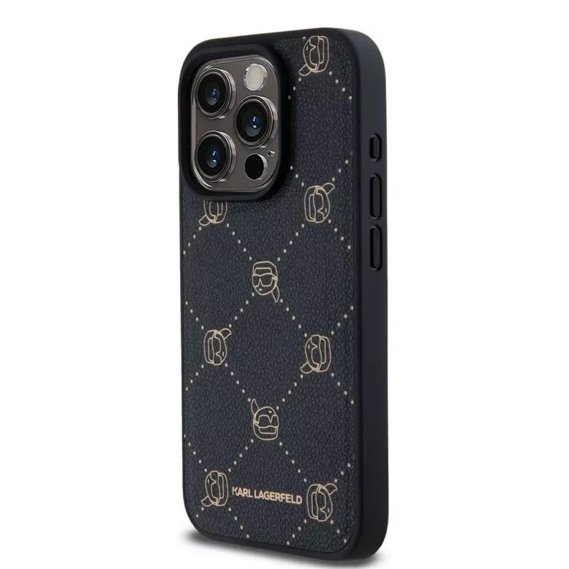 Karl Lagerfeld iPhone 15 Pro Max 6,7 palca čierne MagSafe Karl Head ochranné puzdro