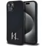 KARL LAGERFELD Silicone Shadow Metal Initial MagSafe puzdro pre iPhone 15 čierna