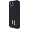 KARL LAGERFELD Silicone Shadow Metal Initial MagSafe puzdro pre iPhone 15 čierna