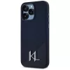 Karl Lagerfeld Silicone ShadowMetal Initial MagSafe puzdro pre iPhone 15 Pro Max čierna