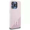 KARL LAGERFELD Silicone Shadow Metal Initial MagSafe puzdro pre iPhone 15 Pro Max, ružová