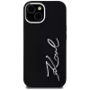 KARL LAGERFELD Silicone Metal Script Logo puzdro pre Apple iPhone 15, čierna