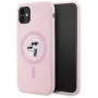 KARL LAGERFELD Silicone Karl&Choupette MagSafe puzdro pre iPhone 11 ružová