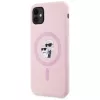 KARL LAGERFELD Silicone Karl&Choupette MagSafe puzdro pre iPhone 11 ružová