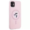KARL LAGERFELD Silicone Karl&Choupette MagSafe puzdro pre iPhone 11 ružová