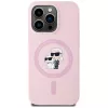 KARL LAGERFELD Silicone Karl&Choupette MagSafe puzdro pre iPhone 14 Pro Max ružová