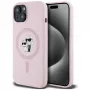 Karl Lagerfeld Silicone Karl & Choupette MagSafe puzdro pre iPhone 15 Plus ružová