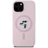 Karl Lagerfeld Silicone Karl & Choupette MagSafe puzdro pre iPhone 15 Plus ružová