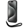 KARL LAGERFELD Saffiano AthleisureStripes Cord puzdro pre iPhone 15 Pro Max, čierna/červená