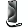 KARL LAGERFELD Saffiano Athleisure Stripes Cord puzdro pre iPhone 15 Pro, čierna/ružová