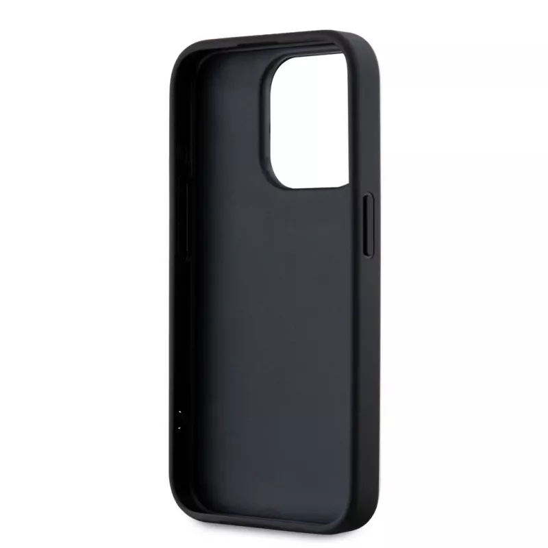 Karl Lagerfeld Saffiano AthleisureStripes Cord puzdro pre iPhone 15 Pro Max čierna ružová