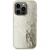 KARL LAGERFELD Wrinkled Metal Signature puzdro pre iPhone 15 Pro - zlatá