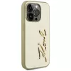 KARL LAGERFELD Wrinkled Metal Signature puzdro pre iPhone 15 Pro - zlatá