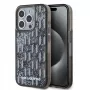 KARL LAGERFELD Liquid Glitter Monogram Gradient zadný kryt pre Apple iPhone 15 Pro, čierna