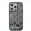 KARL LAGERFELD Liquid Glitter Monogram Gradient zadný kryt pre Apple iPhone 15 Pro, čierna