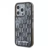 KARL LAGERFELD Liquid Glitter Monogram Gradient zadný kryt pre Apple iPhone 15 Pro, čierna