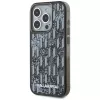 Karl Lagerfeld Liquid Glitter Monogram Gradient puzdro pre iPhone 15 Pro Max, čierna