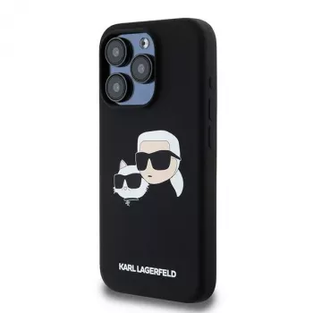 Karl Lagerfeld KLHMP15LSKCHPPLK iPhone 15 Pro 6,1 čierne pevné puzdro silikónové Karl & Choupette MagSafe
