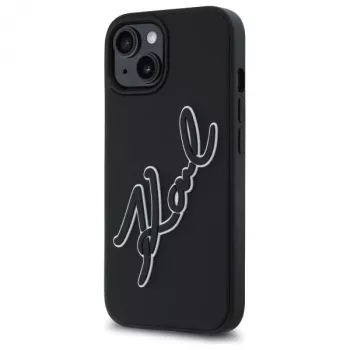 Karl Lagerfeld KLHCP15S3DRKSDLK iPhone 15 6,1 palca čierne puzdro 3D Rubber Signature