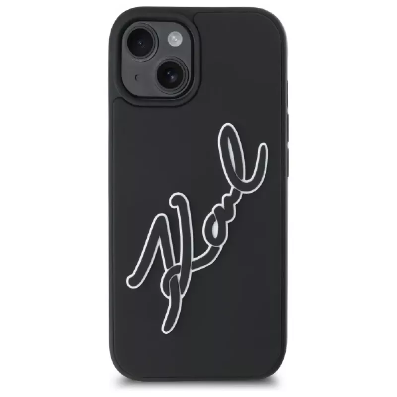 Karl Lagerfeld KLHCP15S3DRKSDLK iPhone 15 6,1 palca čierne puzdro 3D Rubber Signature