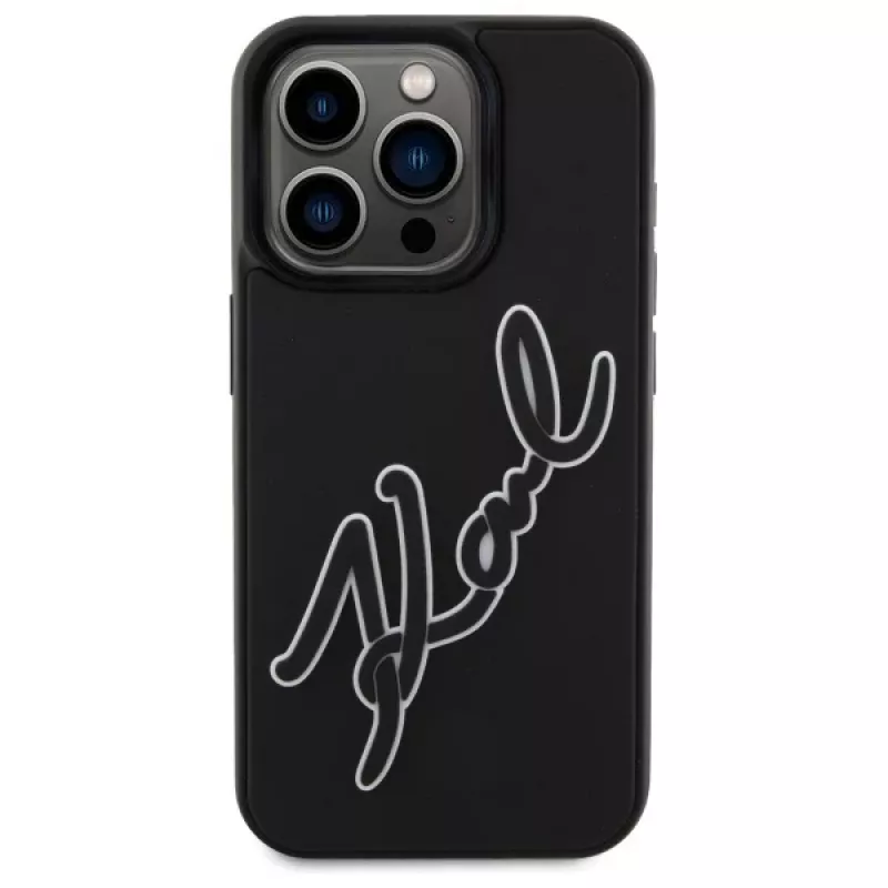 Karl Lagerfeld KLHCP15L3DRKSDLK iPhone 15 Pro 6,1 čierne puzdro 3D Rubber Signature