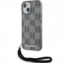 Karl Lagerfeld KLHCP15SHKDPNSK iPhone 15 / 14 / 13 6,1 čierne puzdro IML Mono KL Pattern a šnúrka