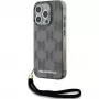 Karl Lagerfeld KLHCP15LHKDPNSK puzdro pre iPhone 15 Pro 6,1 palca, čierne, IML Mono KL Pattern a šnúrka