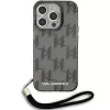 Karl Lagerfeld KLHCP15XHKDPNSK iPhone 15 Pro Max 6,7 čierne puzdro IML Mono KL Pattern a šnúrka