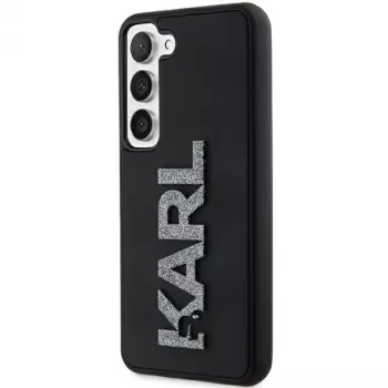 Karl Lagerfeld KLHCS24S3DMBKCK pevné puzdro pre Samsung Galaxy S24, čierne, 3D Rubber Glitter Logo