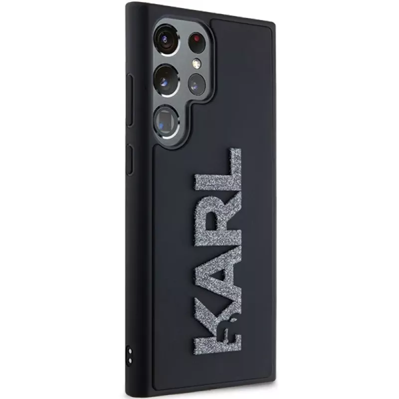 Karl Lagerfeld KLHCS24L3DMBKCK Samsung Galaxy S24 Ultra pevné puzdro čierne 3D Rubber Glitter Logo
