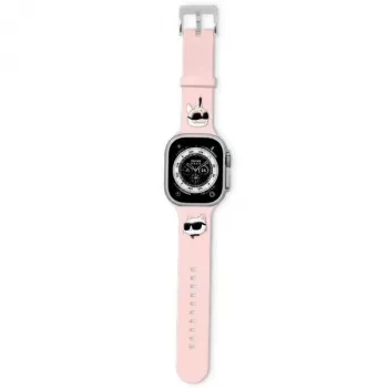 Karl Lagerfeld 3D Rubber Karl & Choupette Heads remienok pre Apple Watch 42/44/45/49mm ružový
