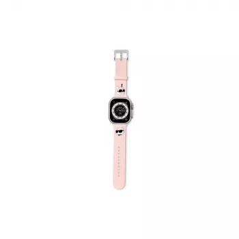 Karl Lagerfeld 3D Rubber Karl & Choupette Heads remienok pre Apple Watch 42/44/45/49mm ružový