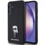 KARL LAGERFELD Ikonik pevné puzdro pre Samsung Galaxy A55 5G - čierne Glitter s kovovým pinom