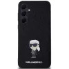 KARL LAGERFELD Ikonik pevné puzdro pre Samsung Galaxy A55 5G - čierne Glitter s kovovým pinom